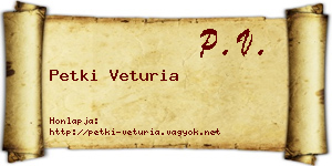 Petki Veturia névjegykártya